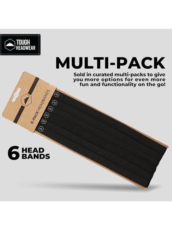 Women\'s Black - 6 Thin Elastic Headbands Sports Workout Running Sweatbands main image 4